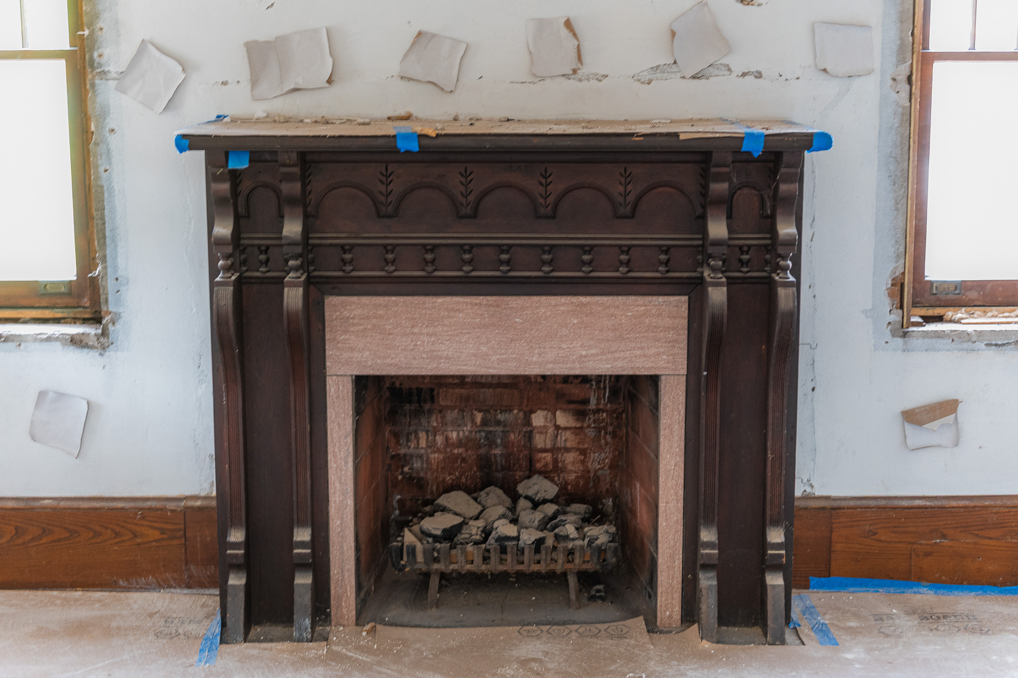 in progress restoration thurman diethelm construction asheville worksite